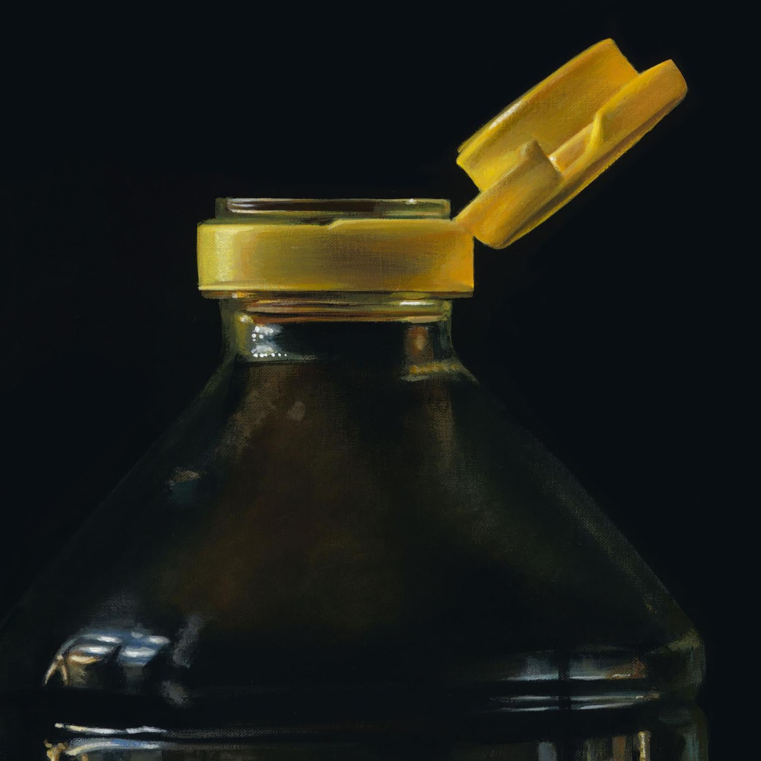 Contemporary Hyper Realist Acrylic Painting : Bottle of Oil I For Sale 3