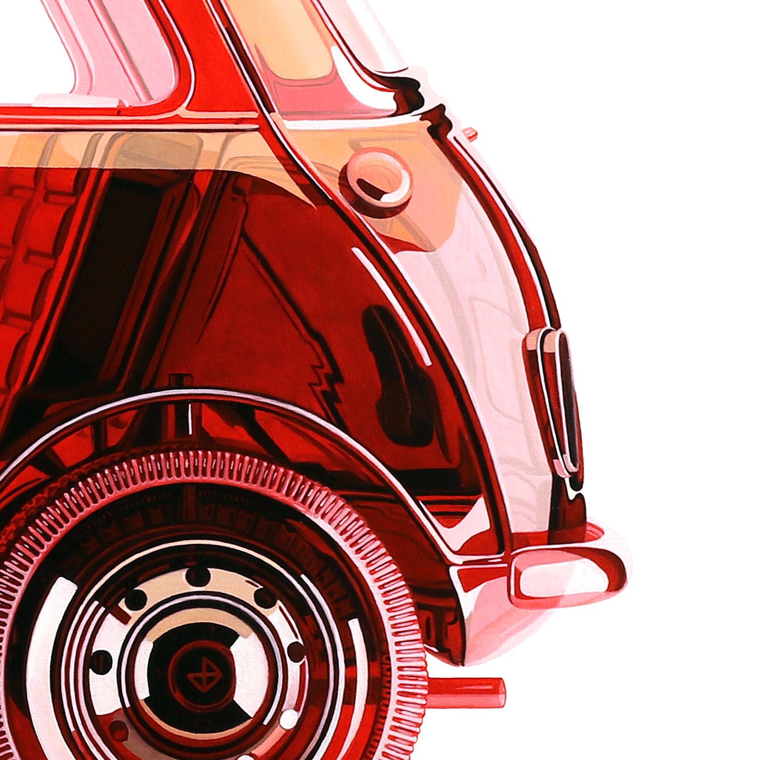 Contemporary Hyper Realist Oil Painting : Clear Red Mini - Jeff Bartels

Canadian artist Jeff Bartels combines hyperrealism and surrealism. His highly detailed oil paintings have evolved over the years to this unique combination of seemingly