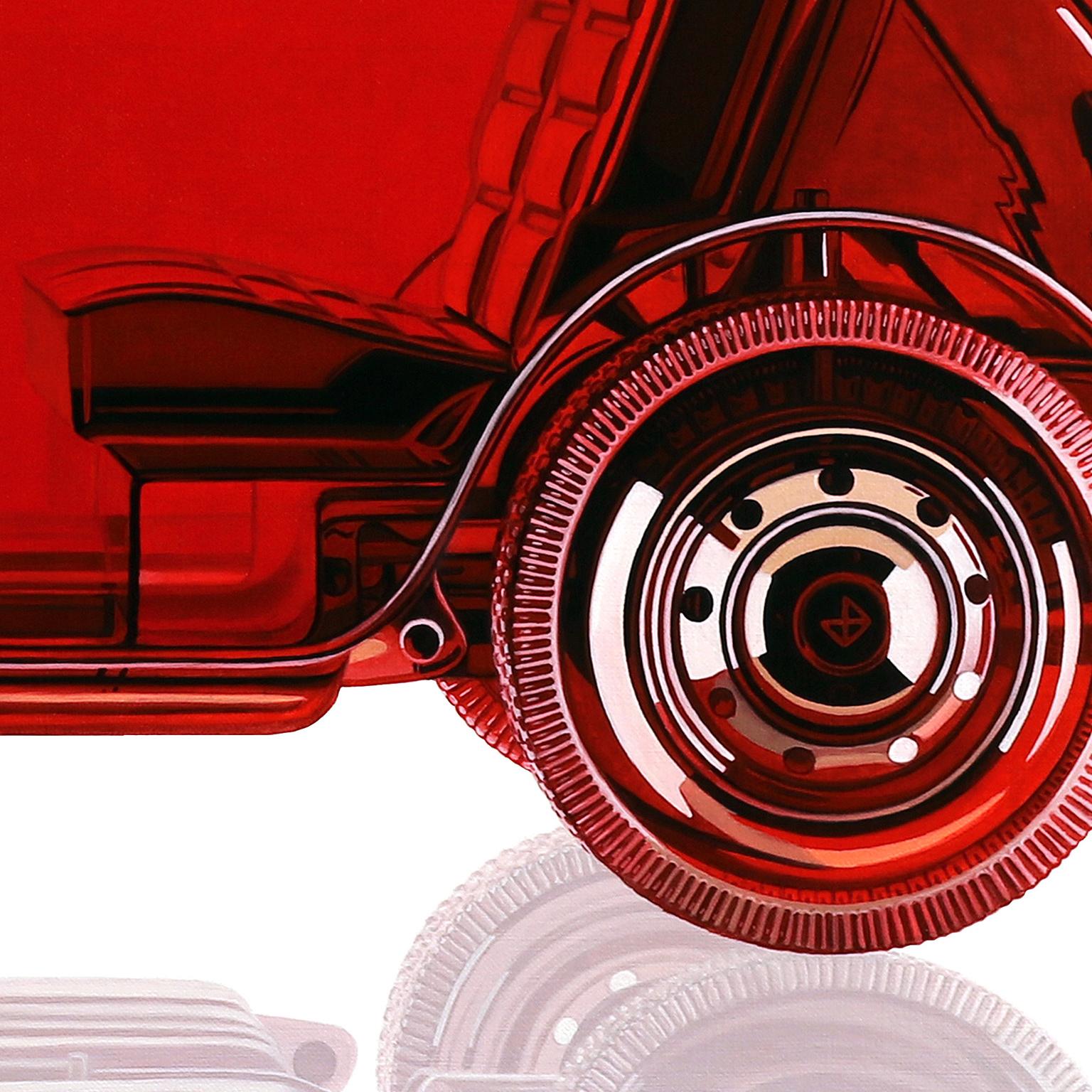 Contemporary Hyper Realist Oil Painting : Clear Red Mini For Sale 1