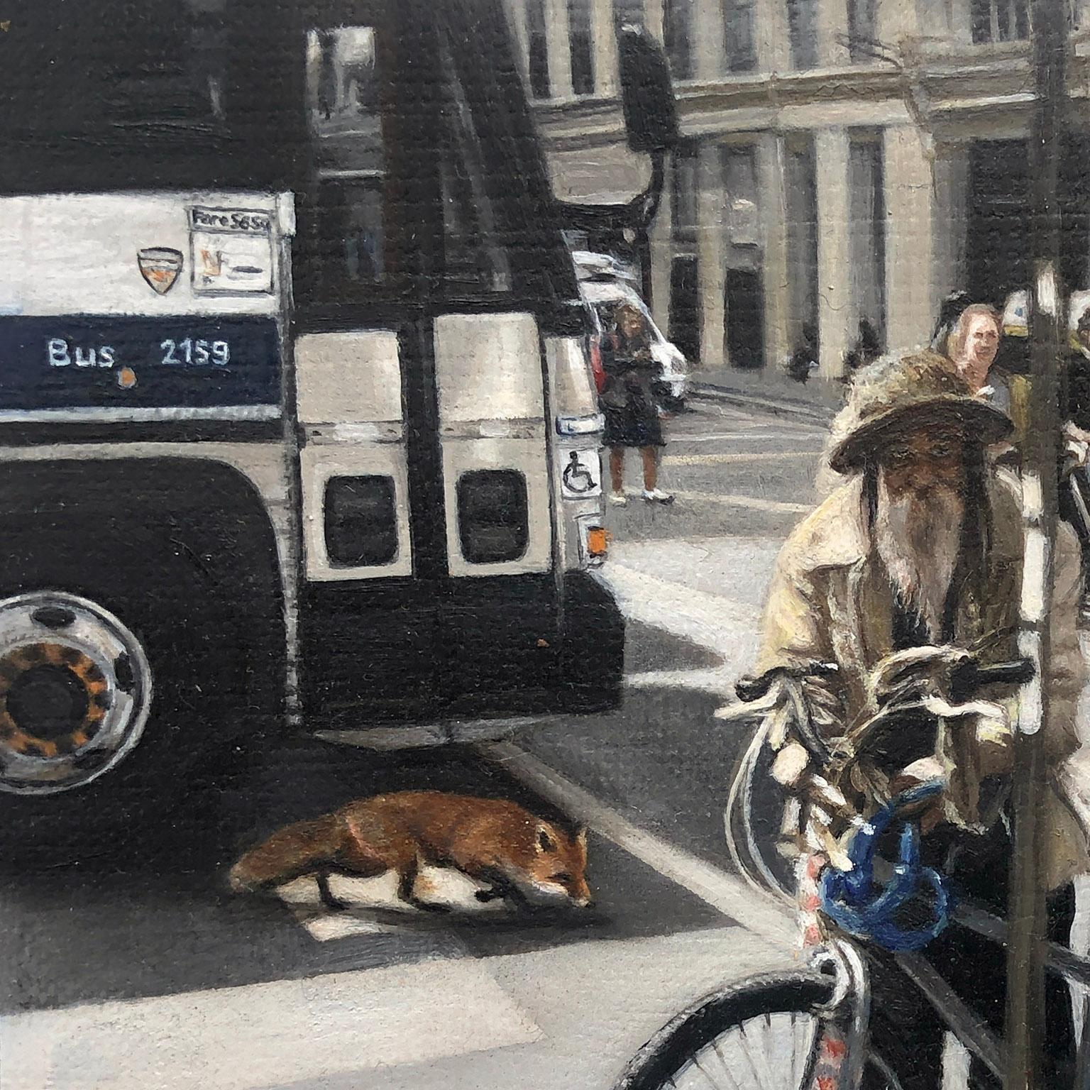 Contemporary Hyper Realist Oil Painting: Drifting Away - Fox In The City - NYC

Marissa Oosterlee’s work always contains a deeper personal or social message, as well as her great love for nature. Marissa now enjoys worldwide attention with her