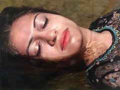 Contemporary Hyper Realist Acrylic Painting: Washing Away My Sorrows III