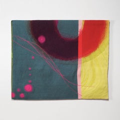 Drift, Jo Barker, Zeitgenössischer abstrakter Wandteppich, farbenfrohes Textil