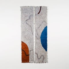Pathways of Desire, tapisserie abstraite contemporaine, sculpture murale en textile