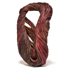 "Lirio" Escultura contemporánea abstracta y biomórfica de cesta de sauce