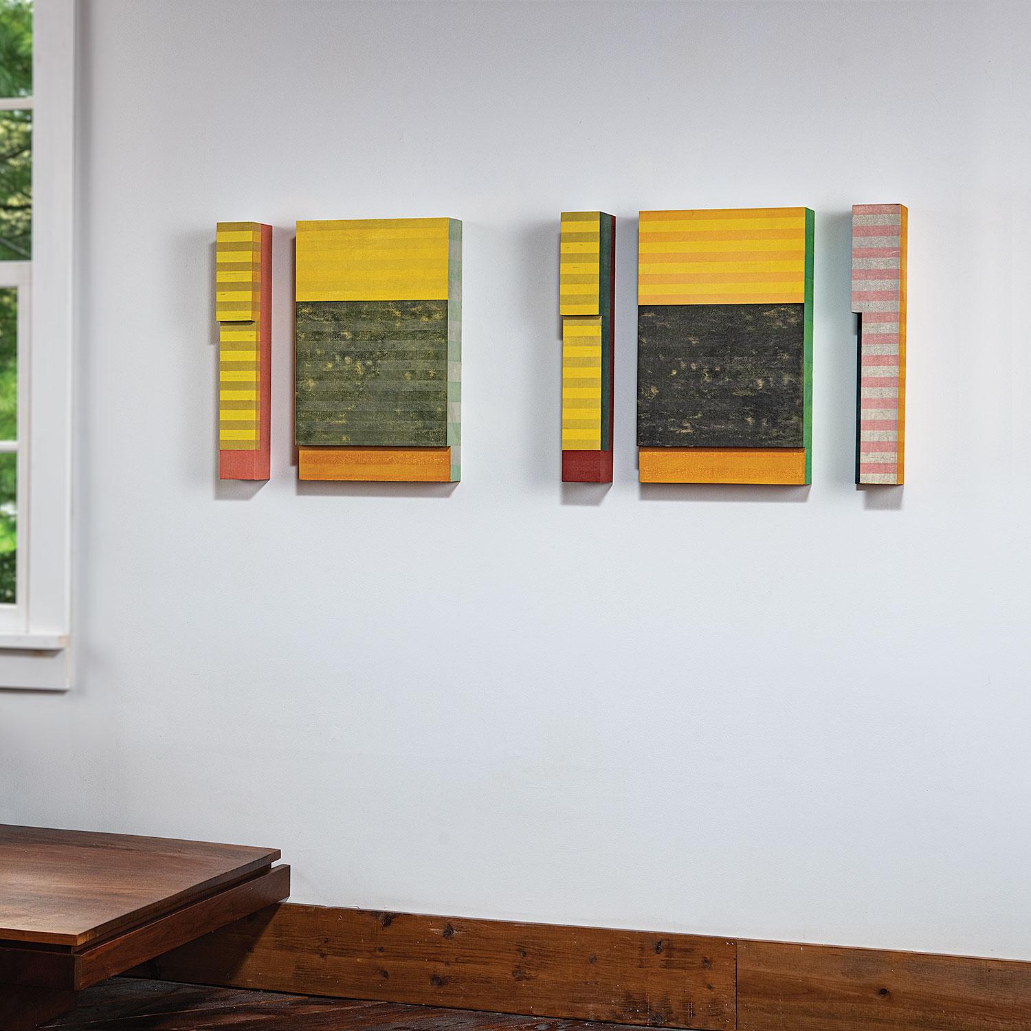 Sombras de jardín: Sombras de ciudad, Paul Furneaux, Escultura geométrica abstracta de pared en venta 2