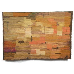 Rocks, Post-Modern Abstract Landscape Woven Tapestry, Textile Sculpture