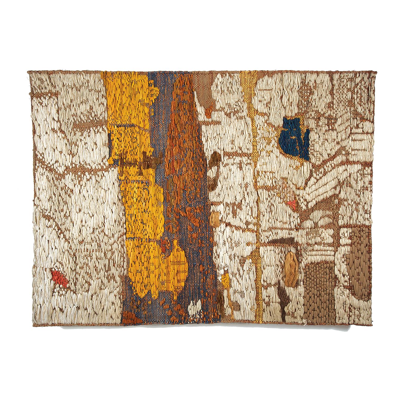 River, Mid-Century Modern Abstract Woven Tapestry, Textile Wall Sculpture