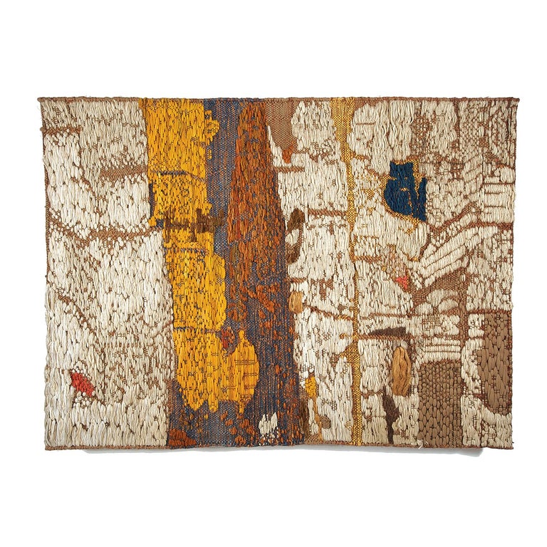 Jolanta Owidzka - River, Mid-Century Modern Abstract Woven Tapestry,  Textile Wall Sculpture For Sale at 1stDibs