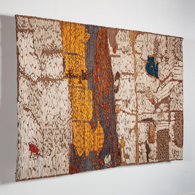 Jolanta Owidzka River, MidCentury Modern Abstract Woven Tapestry