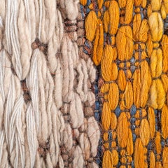 Fiume, arazzo astratto moderno di metà secolo, scultura tessile da parete