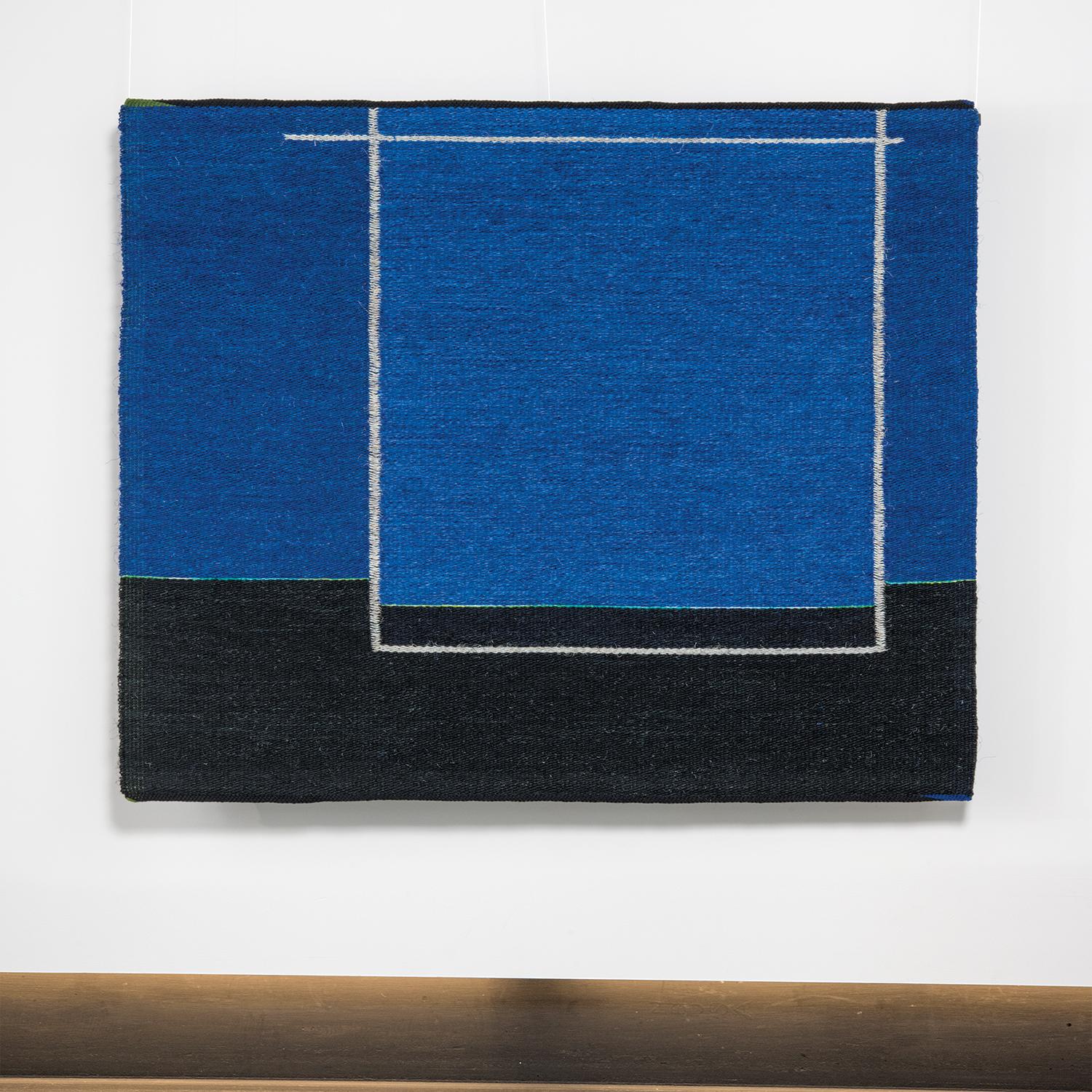 Thin Green Horizon, tapisserie géométrique contemporaine de Gudrun Pagter en vente 2