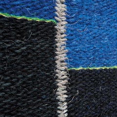 Thin Green Horizon, Zeitgenössischer Geometrischer Wandteppich von Gudrun Pagter