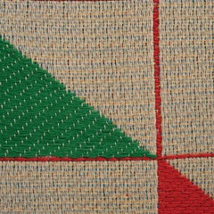 Touch of Green, Contemporary Abstract Geometric Textile Wall Tapestry