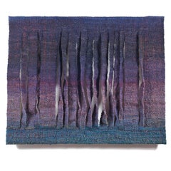 Palisades, Escultura mural textil abstracta contemporánea, Tapiz tejido