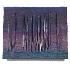 Retro Palisades, Contemporary Abstract Textile Wall Sculpture, Woven Tapestry