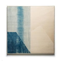 "Indigo" Ethel Stein, American Modern Abstract Geometric Woven Tapestry