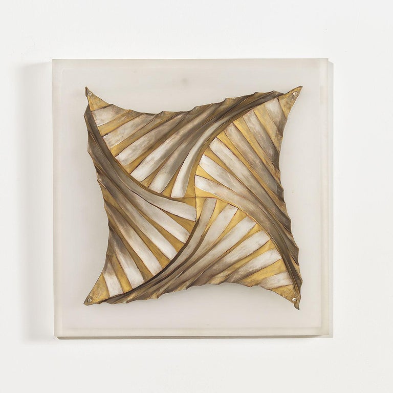 Jin-Sook So Abstract Sculpture - "Folded Form I" Abstract-Geometric Contemporary Korean Wall Sculpture