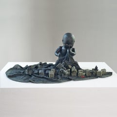 "Child of the Night" Norma Minkowitz, contemporary mixed media textile sculpture