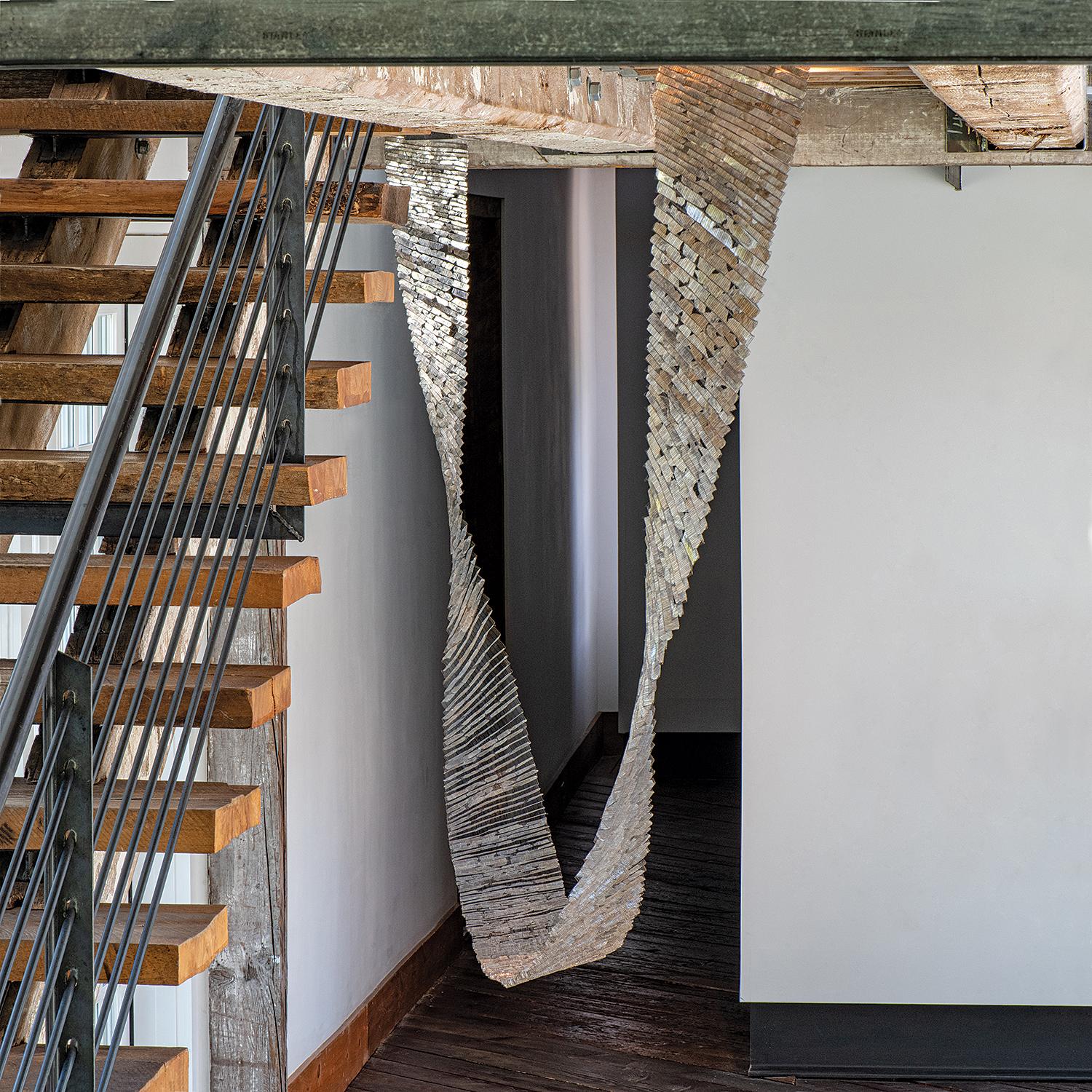 "Brücke" Agneta Hobin, Contemporary Mica and Steel Woven Installation