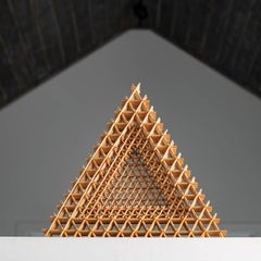 « Plat triangulaire » de Dail Behennah, sculpture géométrique abstraite en saule