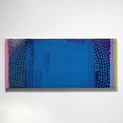 "Cobalt Haze", Jo Barker, Colorful Contemporary Woven Tapestry