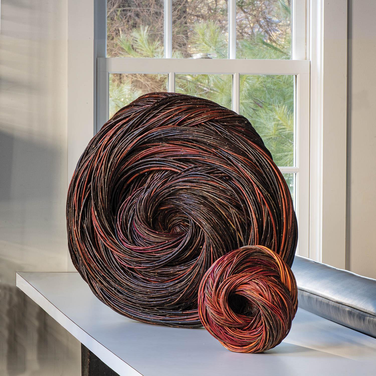 Wheel, Christine Joy, sculpture abstraite contemporaine en saule tissé  en vente 2