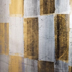 Zuni, Agneta Hobin, golf leaf and wood geometric wall sculpture