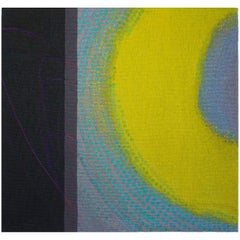 Lime Glow, Jo Barker, Buntes zeitgenössisches gewebtes Textil