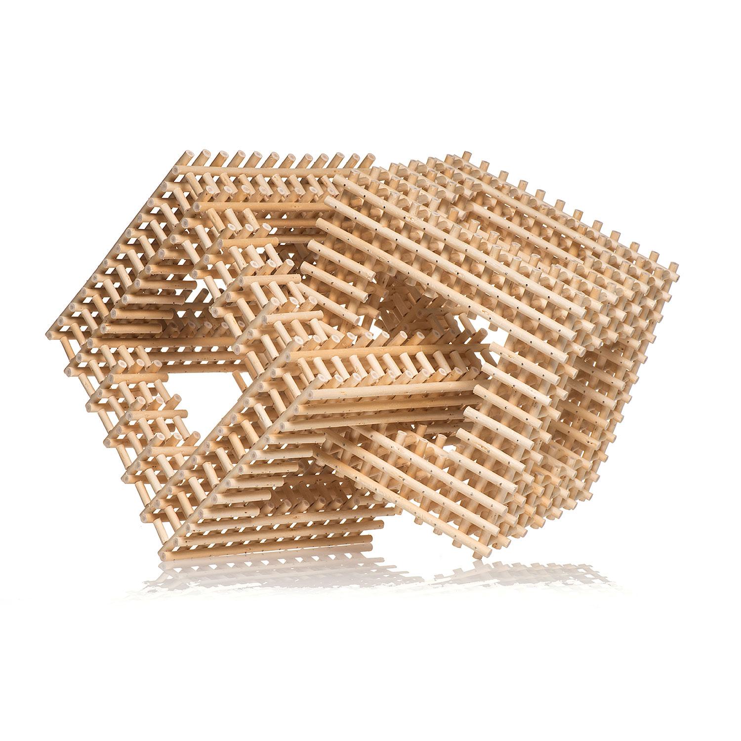 Intersecting Cubes, Dail Behennah, Abstract Geometric Willow Sculpture