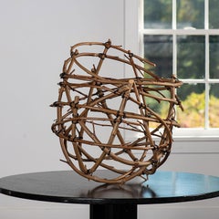 Ribbed Structure, Abstract Vessel Sculpture by Gyöngy Laky