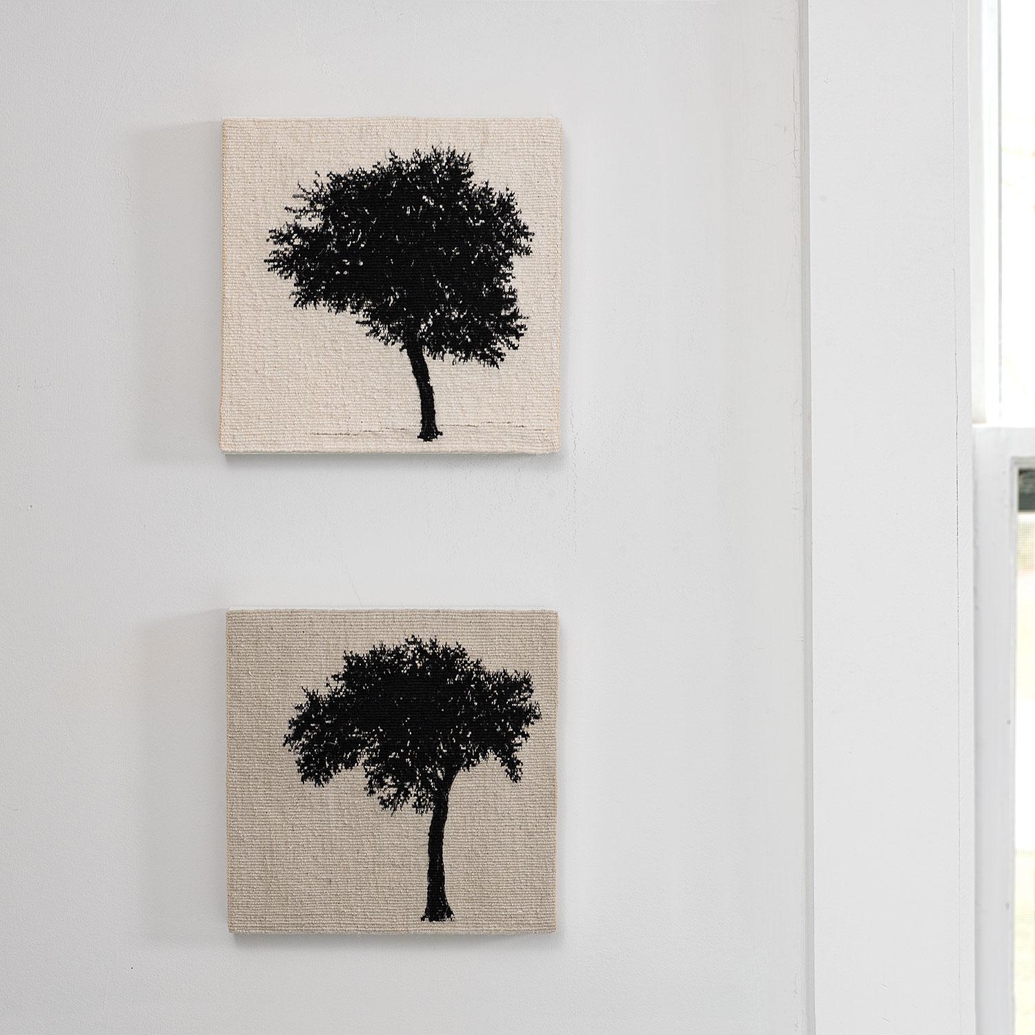Journey Trees III, Sara Brennan, hand-woven textile wall sculpture For Sale 2