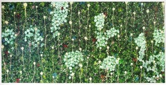 Green Painting of an Abstract Forest - Urban Jungle II - Oil on Canvas