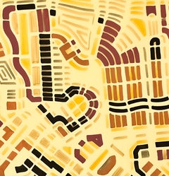 Urban Utopia Ink Drawing on Paper, Contemporary, Framed, 2010+