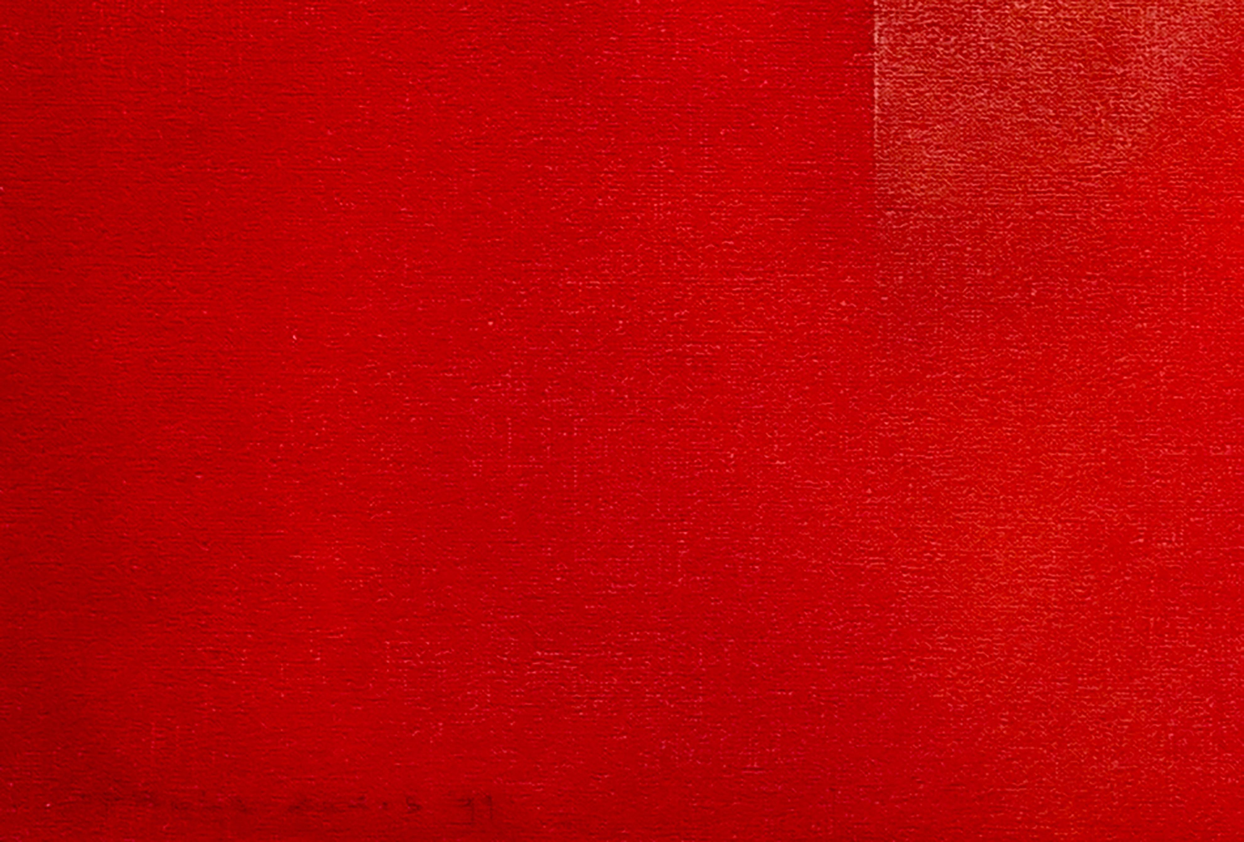Dutch Landscape Red I - Abstract Expressionist Painting by Paula Evers