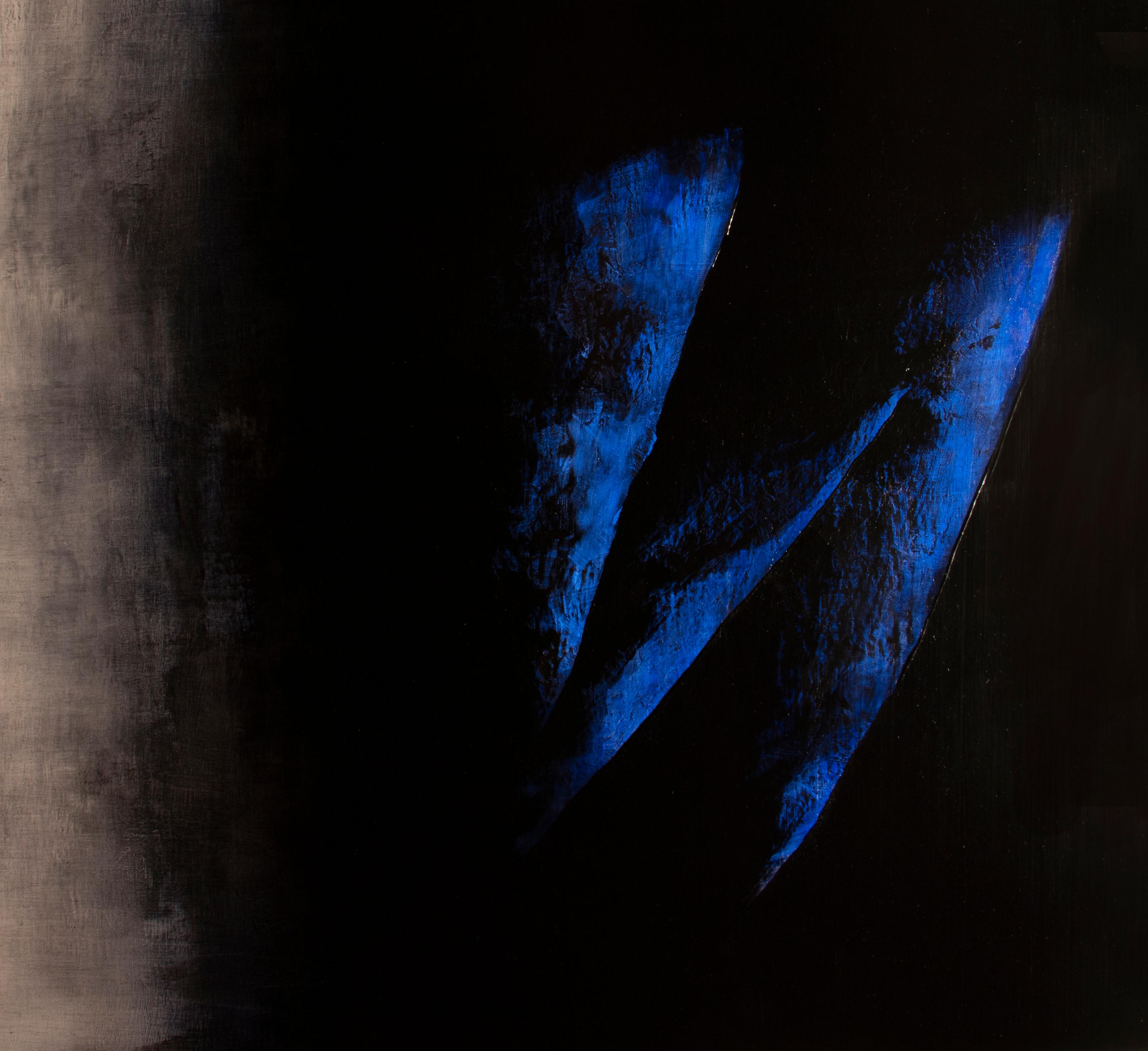 Selenithe, Contemporary Abstract Oil Painting - Black Abstract Painting by Alexandre Valette