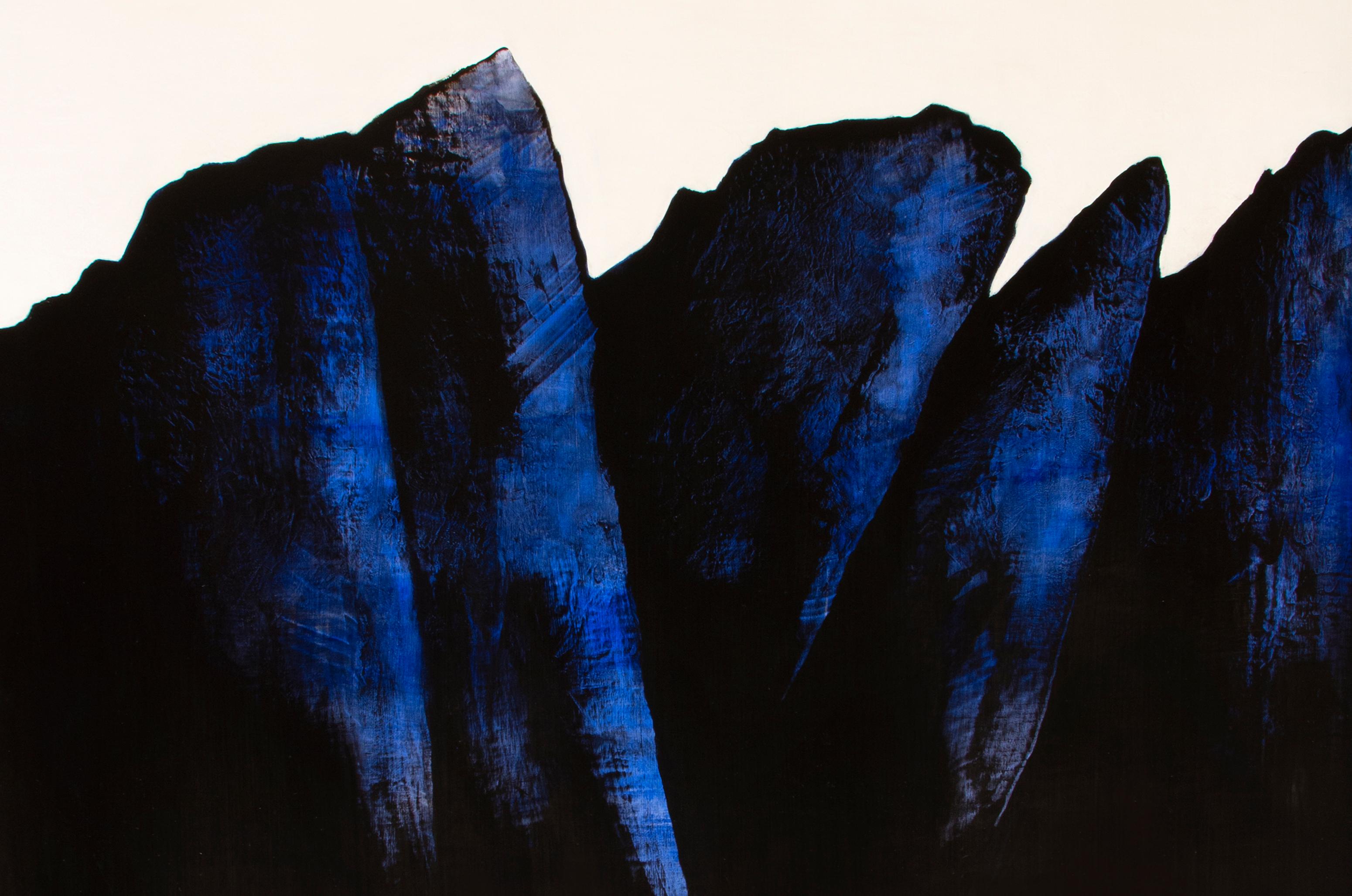 Fragments, Contemporary Abstract Oil Painting - Black Interior Painting by Alexandre Valette