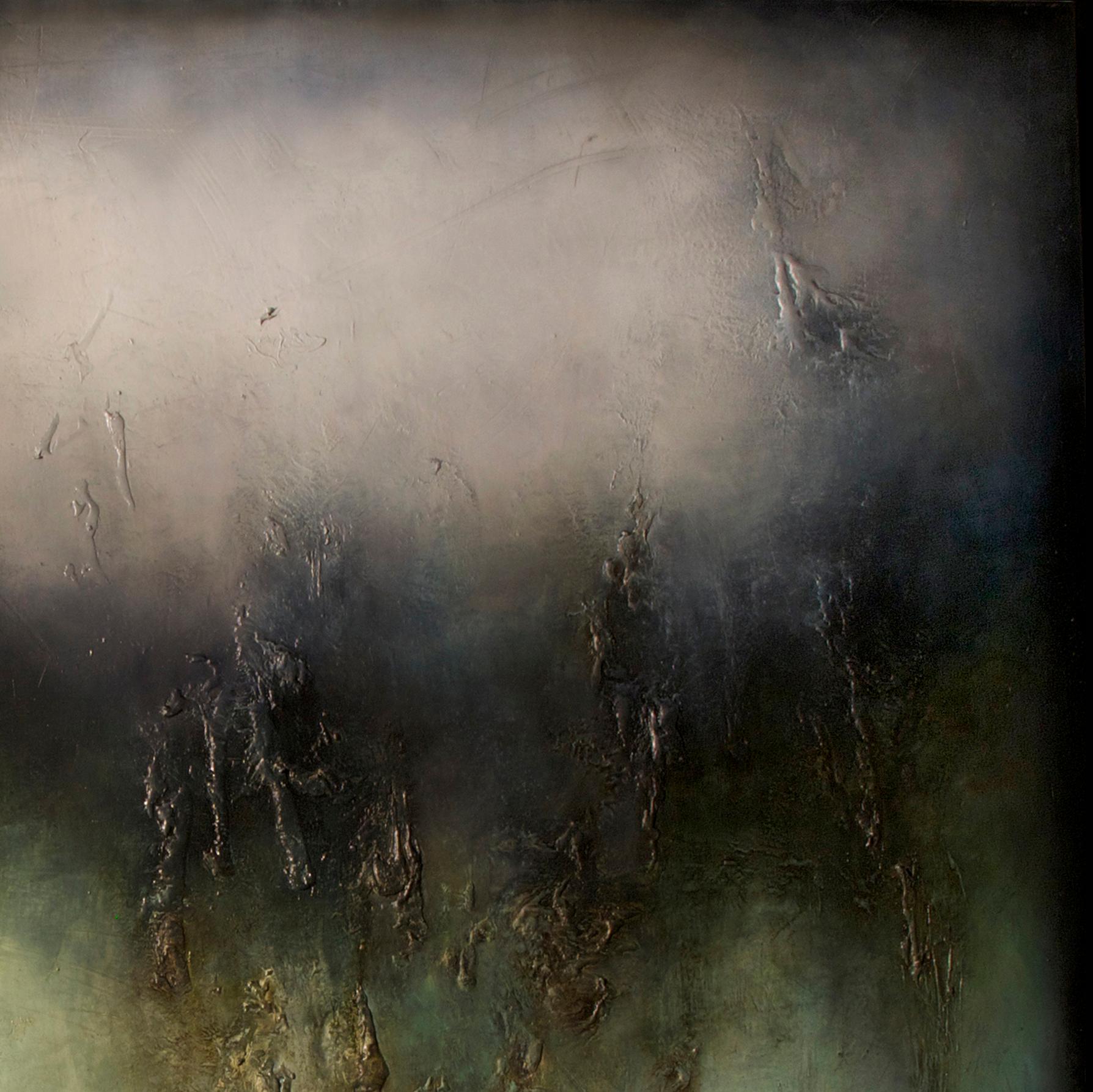 Nocturne II, Contemporary Abstract Oil Painting - Black Interior Painting by Alexandre Valette