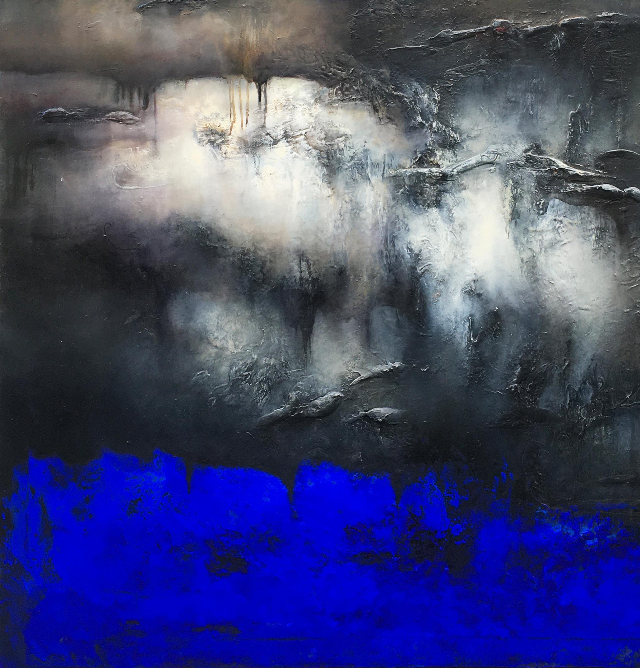 Nocturne Outremer, Contemporary Abstract Oil Painting For Sale 1