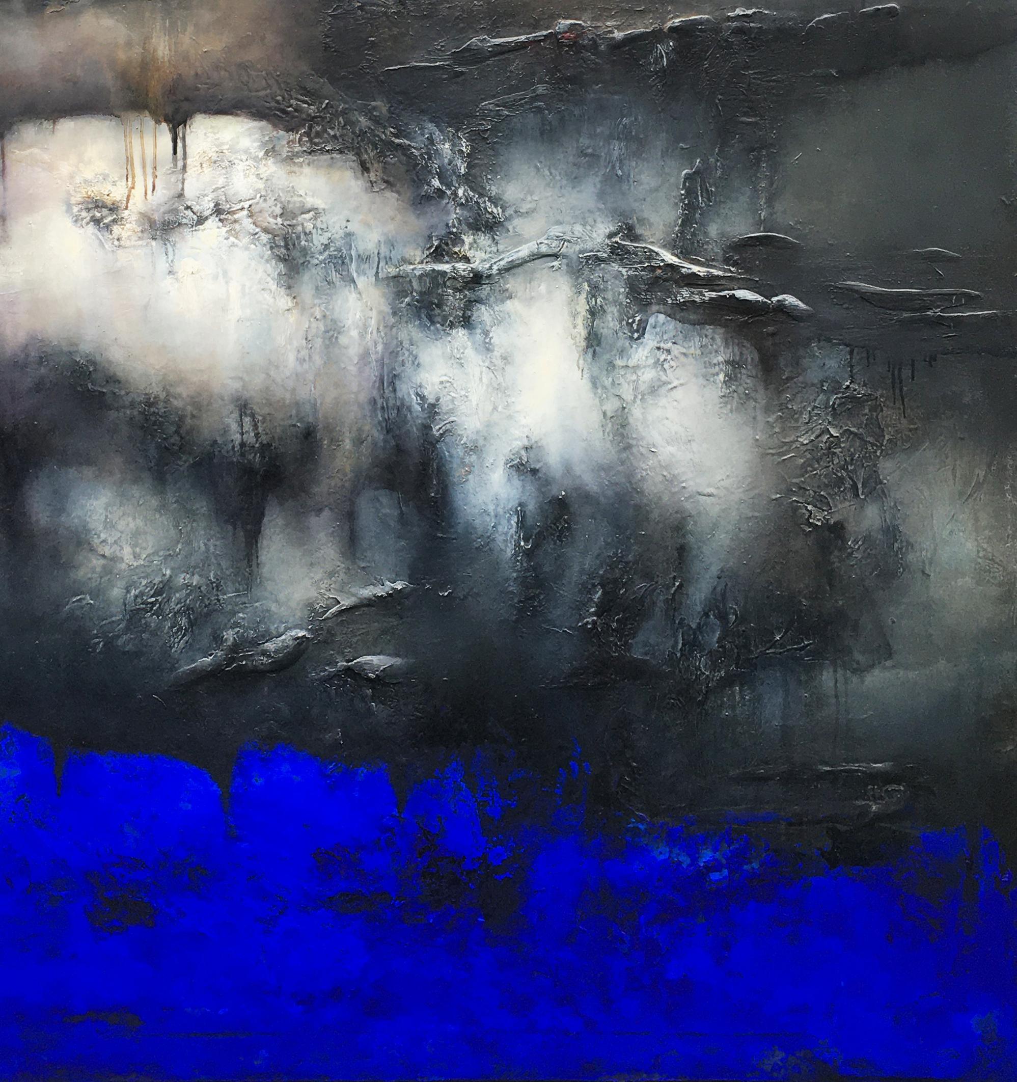Nocturne Outremer, Contemporary Abstract Oil Painting For Sale 2