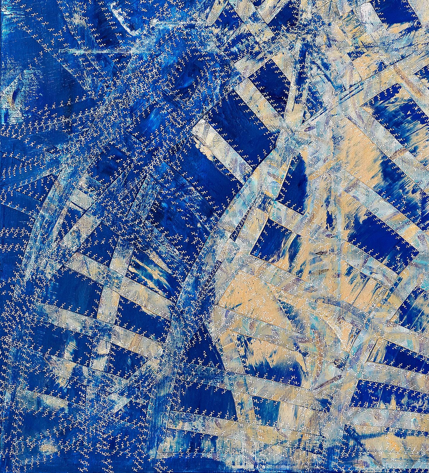 Finestra sul cielo - Abstract Painting Blu di Natalie Vassil