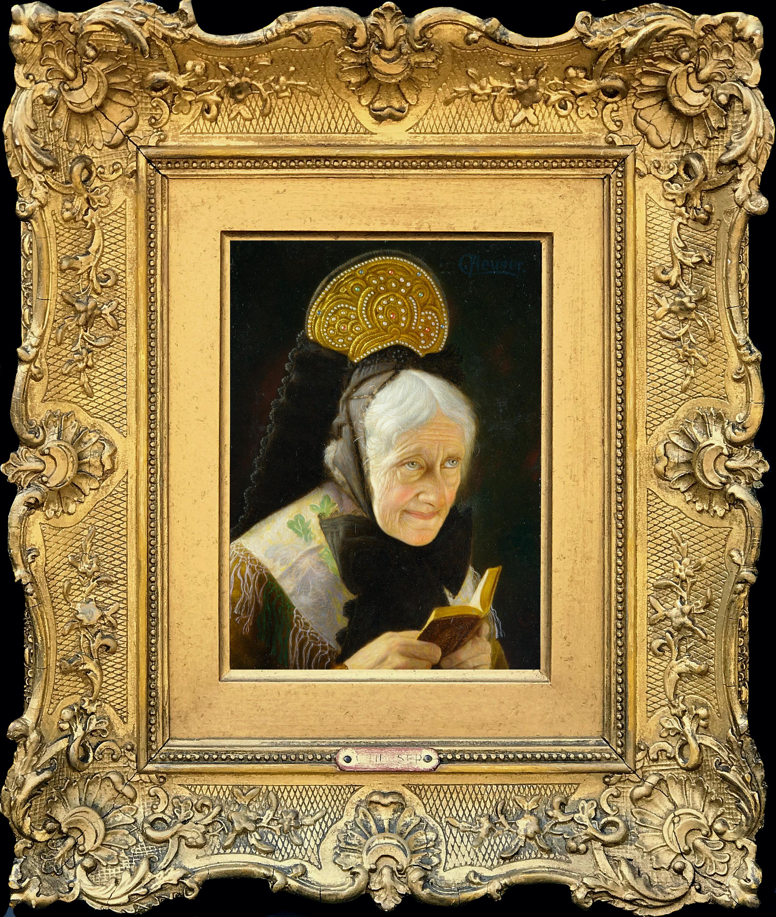 Christian Heuser Portrait Painting - Lady Reading