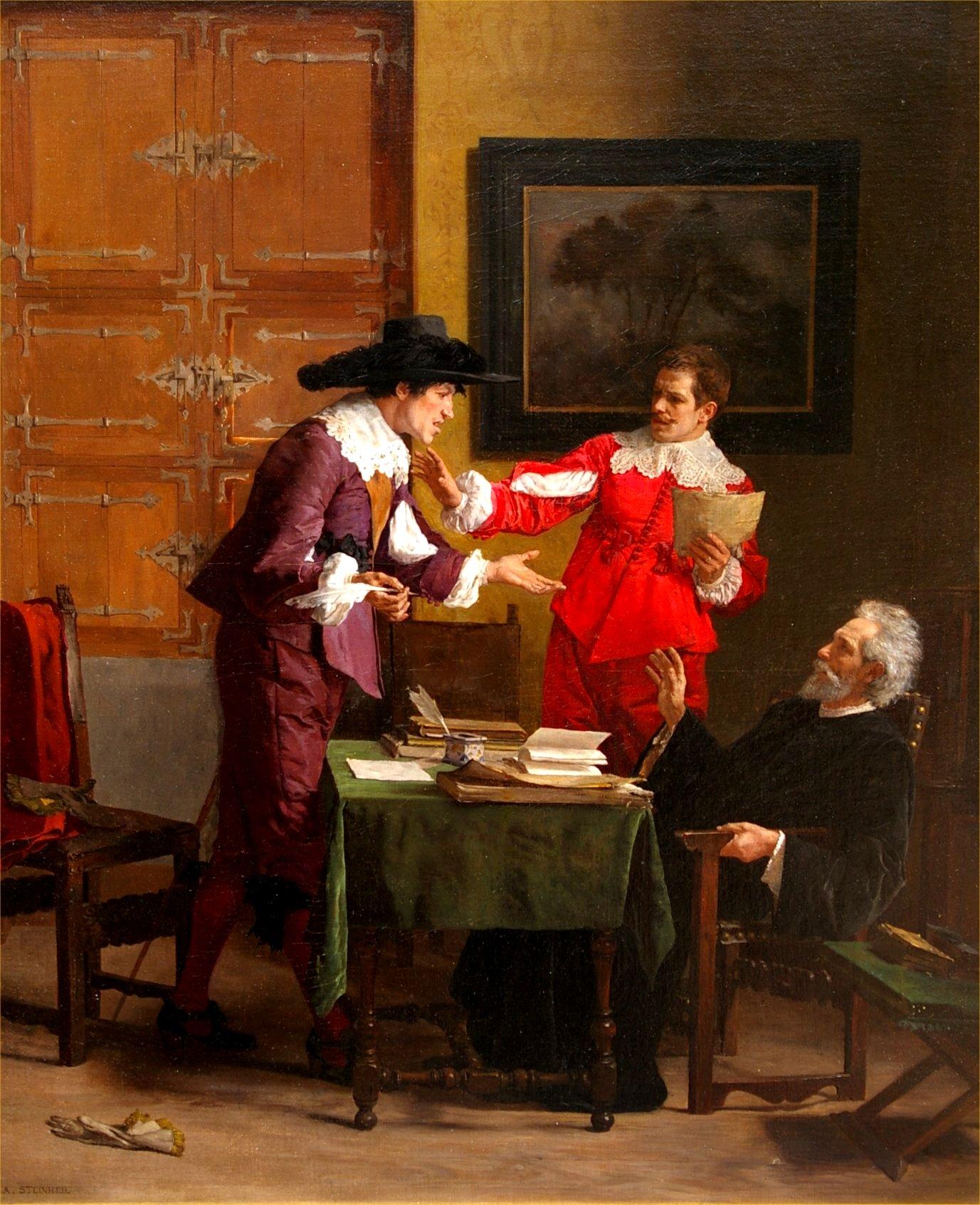 The Dispute - Painting by Louis Charles Auguste Steinheil