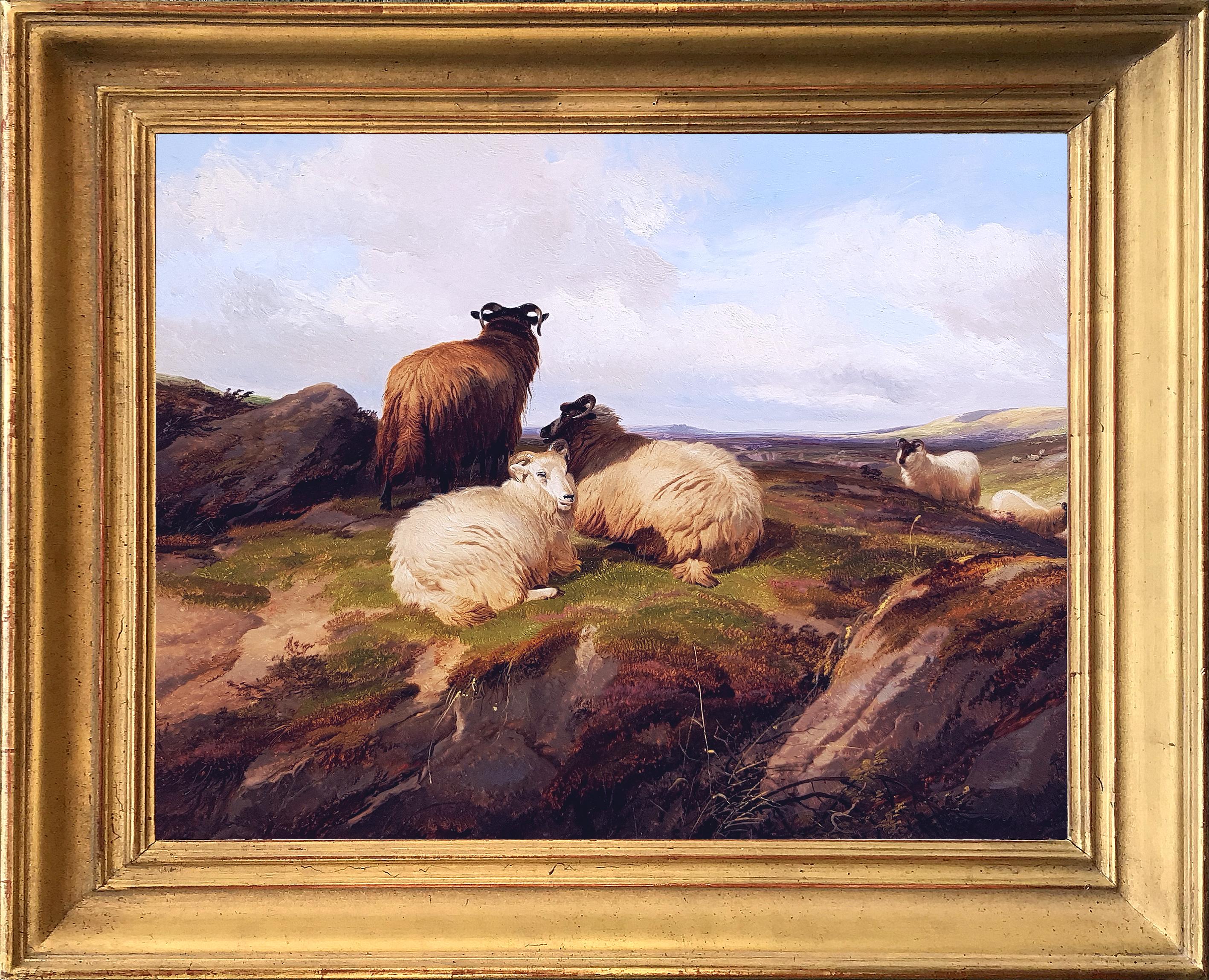Thomas Sidney Cooper Landscape Painting - Mountain Sheep
