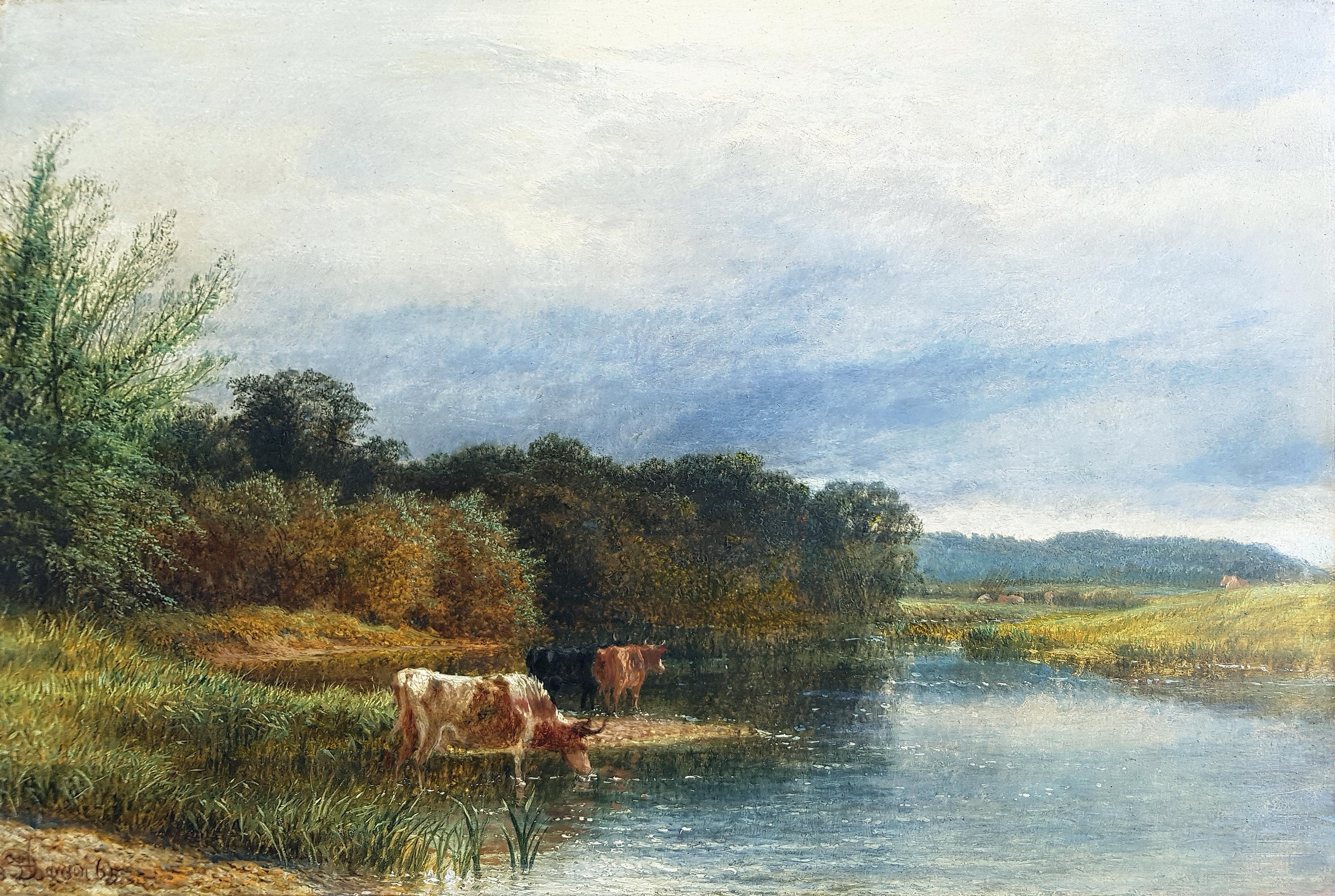On the Trent Near Shardlow - Painting by Henry Thomas Dawson