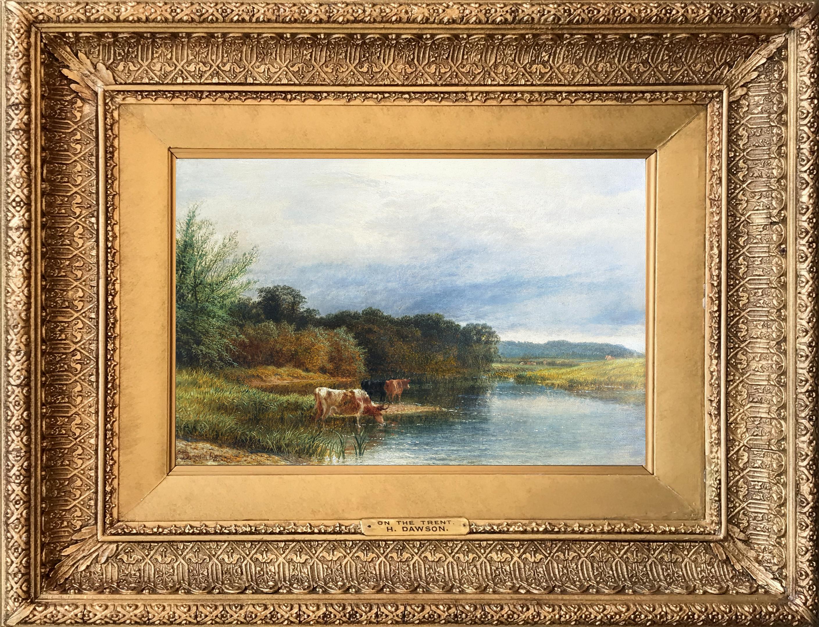 Henry Thomas Dawson Landscape Painting - On the Trent Near Shardlow