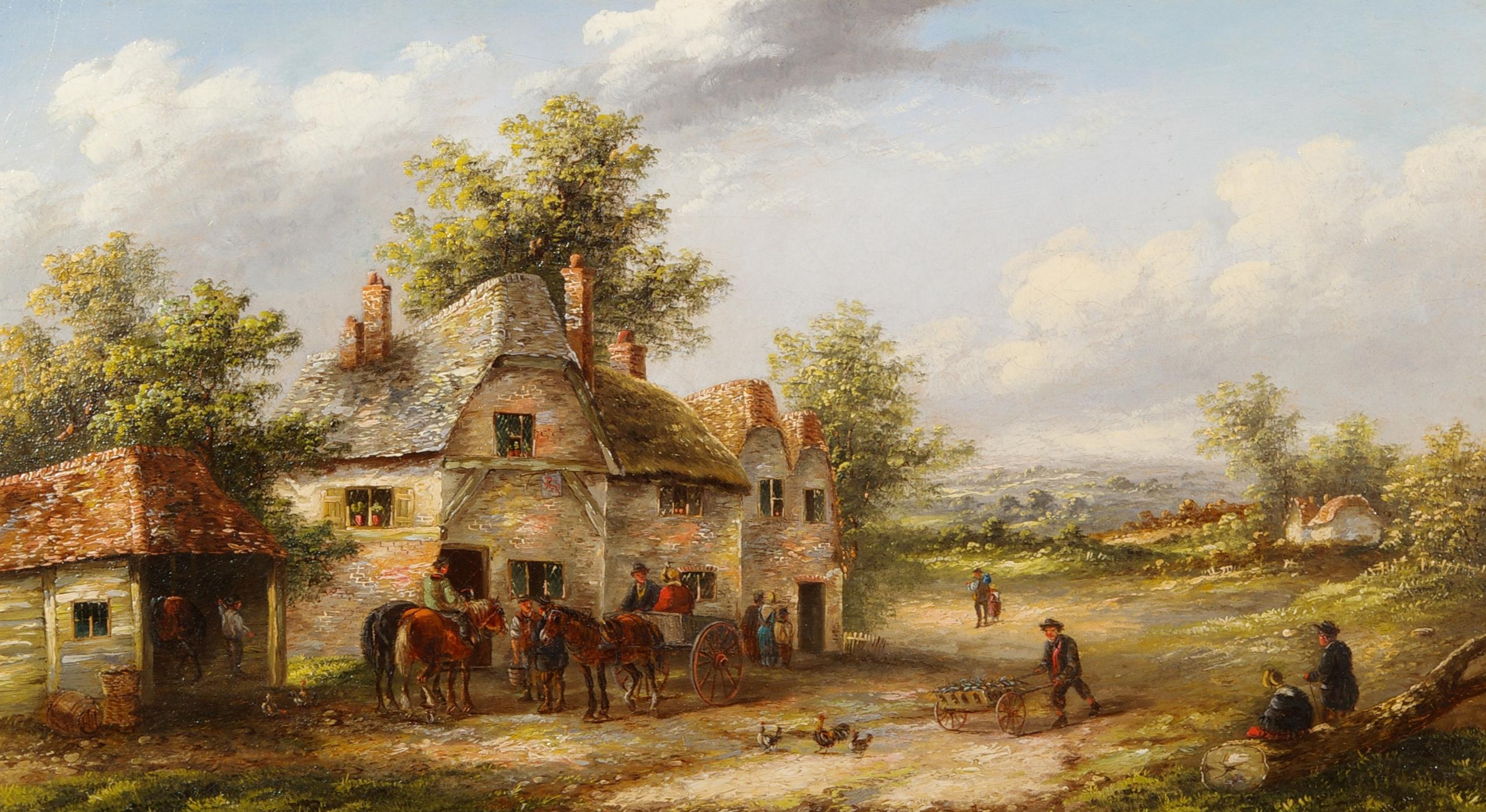 La vita del villaggio - Painting di Edwin Masters
