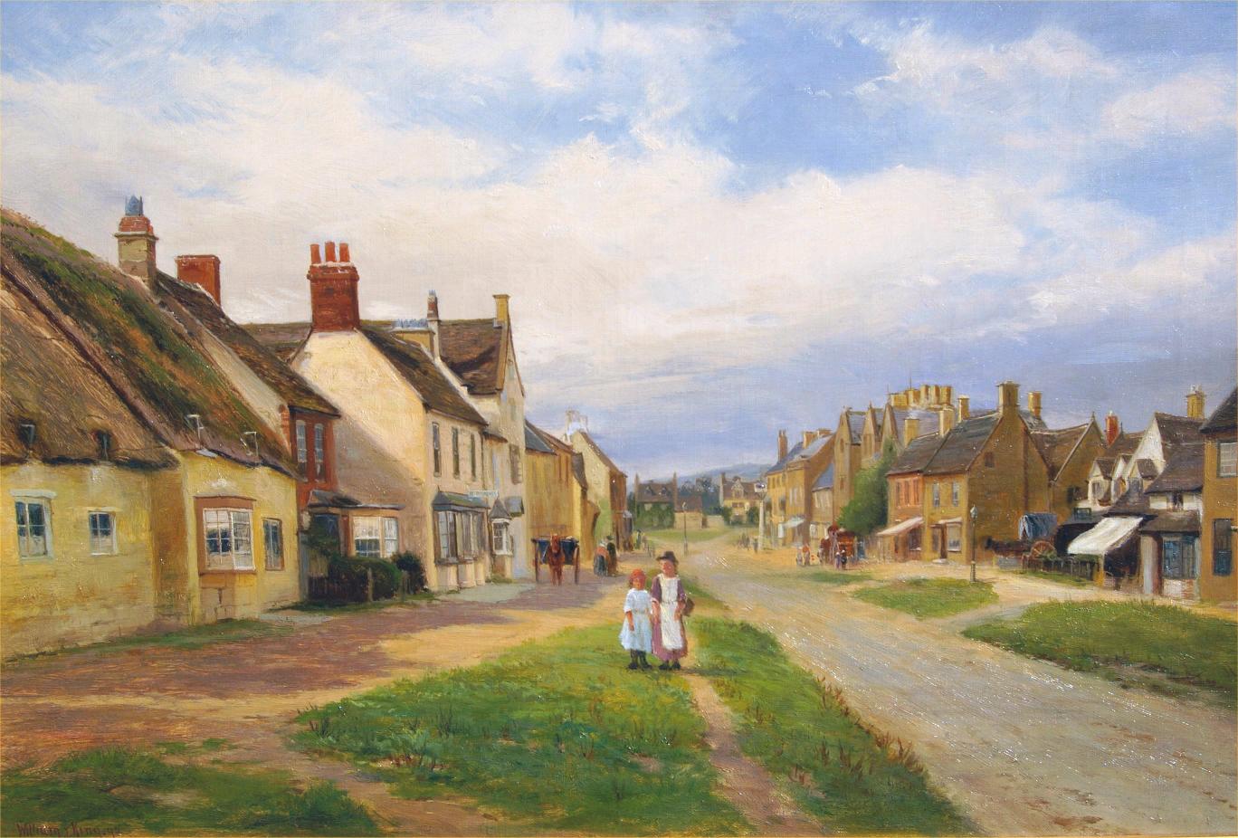 High Street, Broadway - Painting by William Joseph King