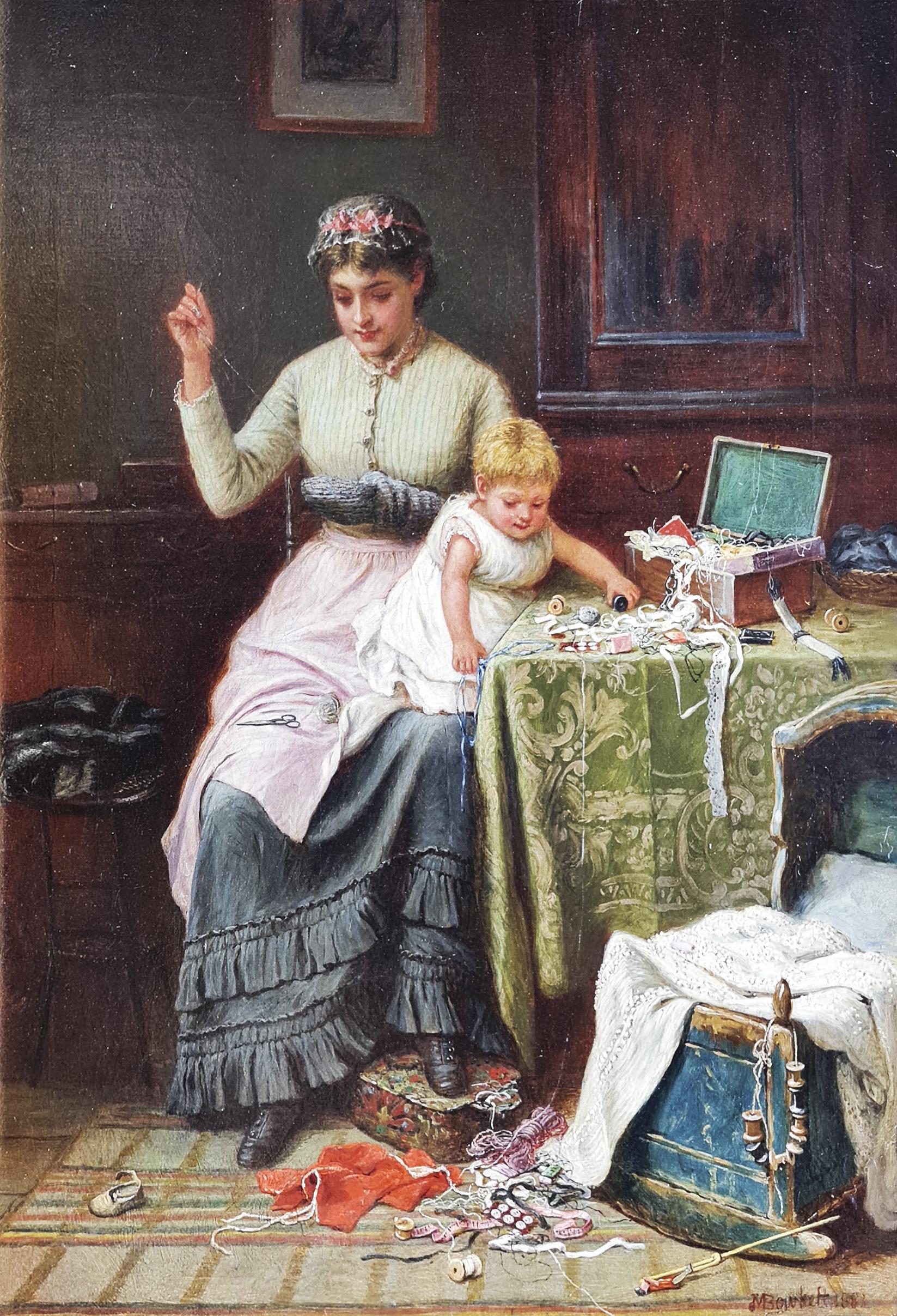 Jane Maria Bowkett Figurative Painting - Mummy's Little Helper