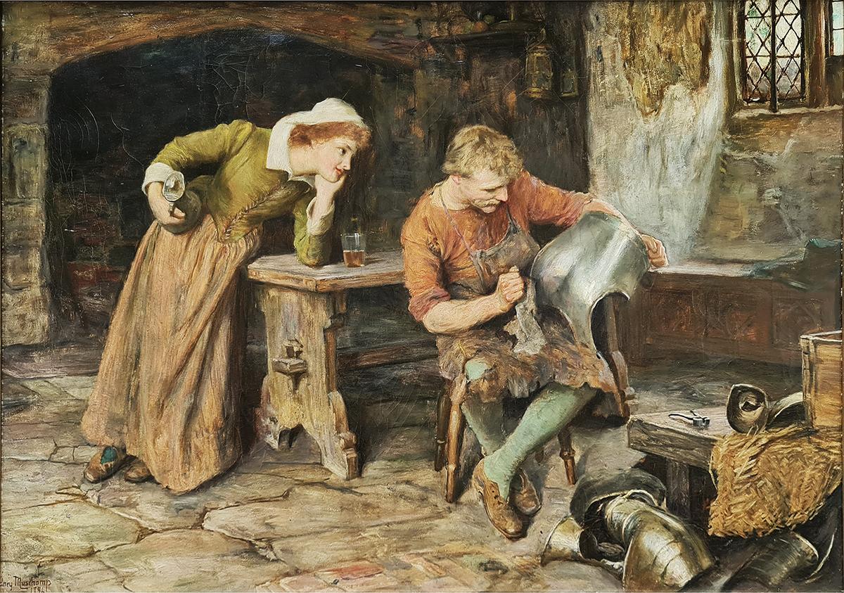 The Armourer's Shop - Painting by Frederick Sydney Muschamp