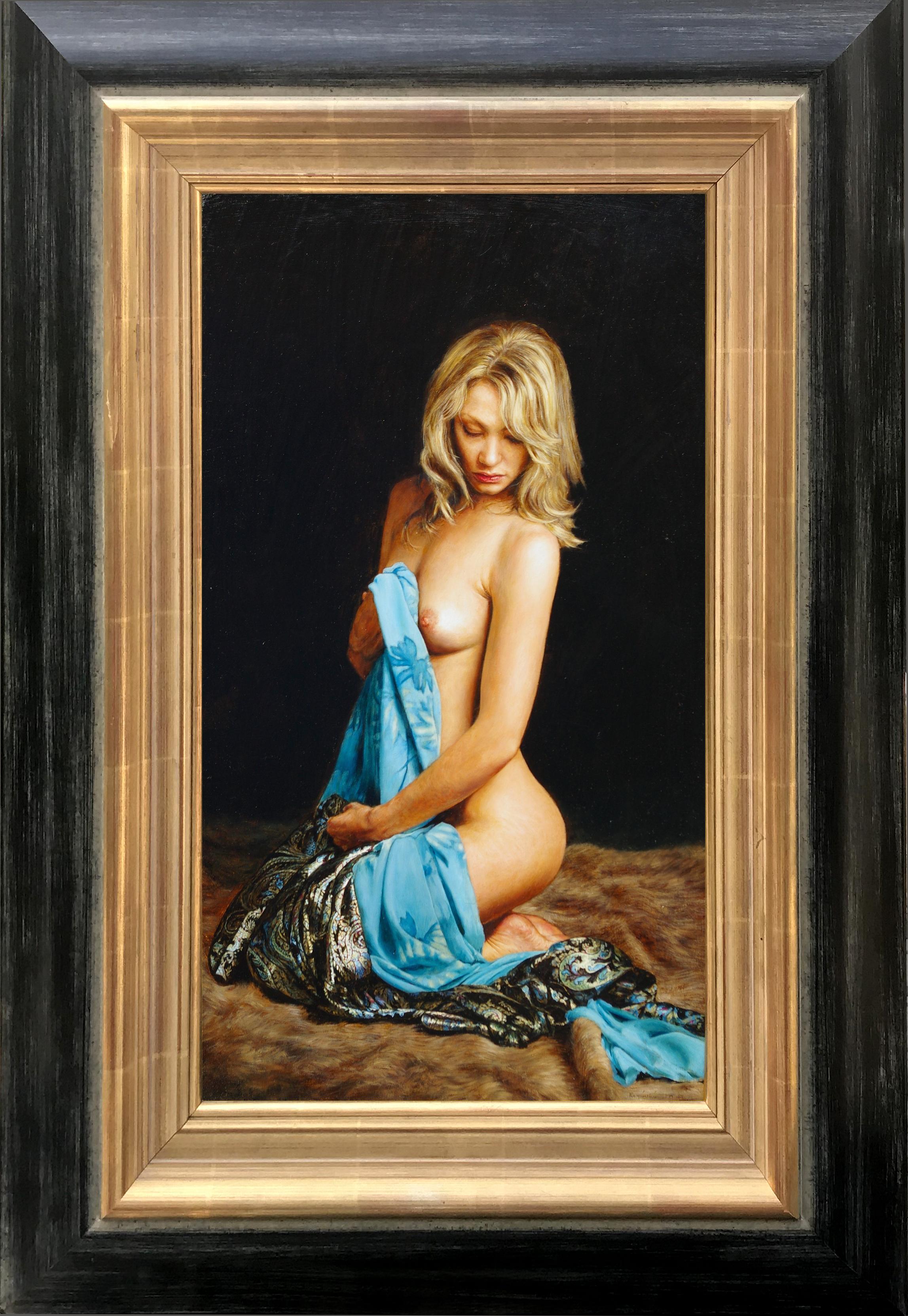 Tony Karpinski Nude Painting - Blue Silks